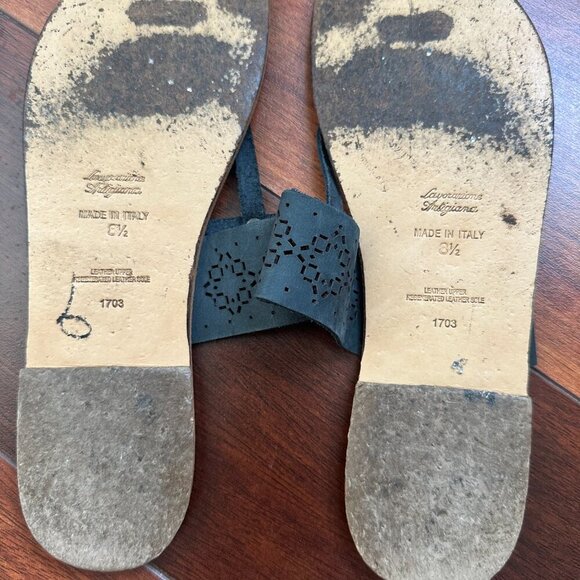 Sophia Milano Leather T-Strap Sandals Made in Italy Size 8 1/2 - Picture 5 of 7